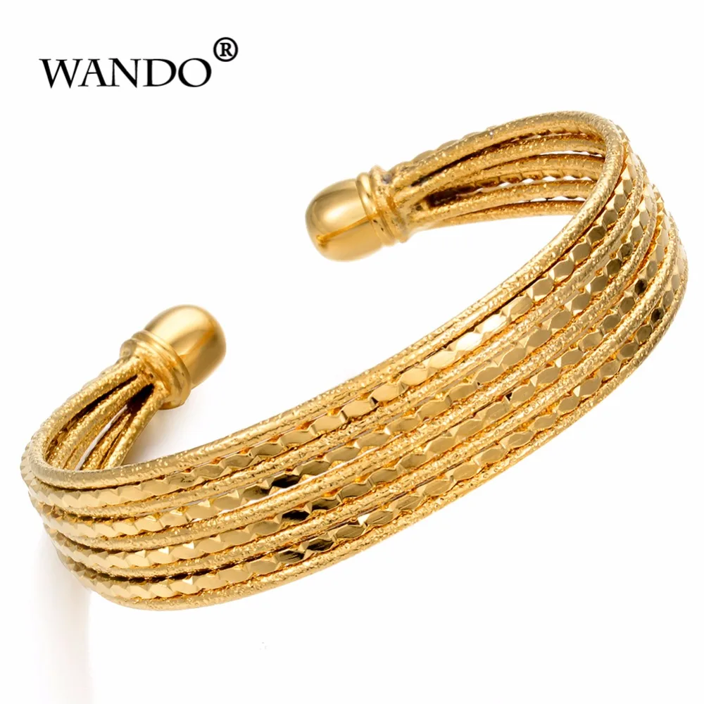 1 шт. Женский Эфиопский браслет Wando18K золотого цвета свадебный невесты Дубая