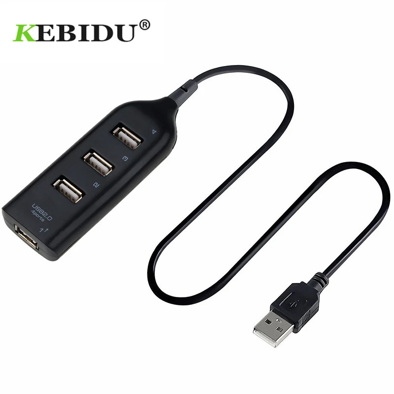 

Kebidu USB 2.0 Adapter USB Hub Mini Hi-Speed 4-Port Splitter For PC Laptop Notebook Receiver Computer Peripherals Accessories