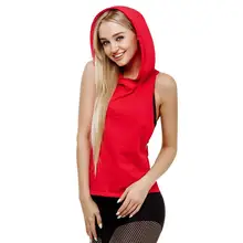 Йога Костюмы жилет с капюшоном Дизайн худи без рукавов Фитнес открытый упражнения Бег Йога тренировки Тренажерный зал Спорт повседневной жизни