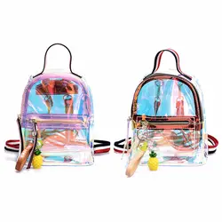 THINKTHENDO модное мини-школьная сумка дорожная Лазерная металлик Цвет прозрачные Повседневное рюкзак для женщин Для женщин девочек