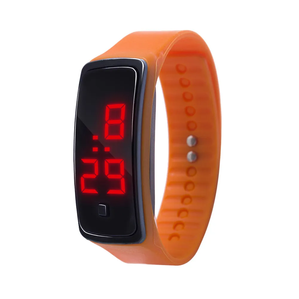 Модный цифровой светодиодный дисплей спортивный желеобразный силиконовый ремешок для мужчин и женщин наручные часы электронные часы бизнес многофункциональные часы - Цвет: B