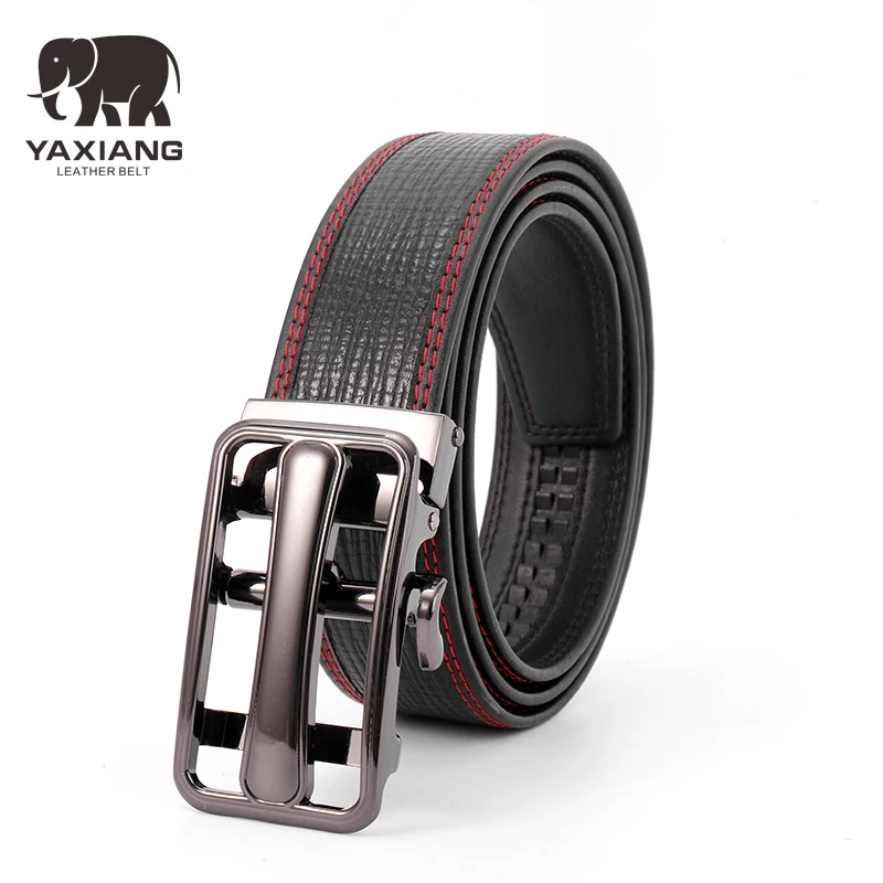 YAXIANG New Style Automatic Belt Men High Quality Top Cow Genuine Leather Luxury Strap Male