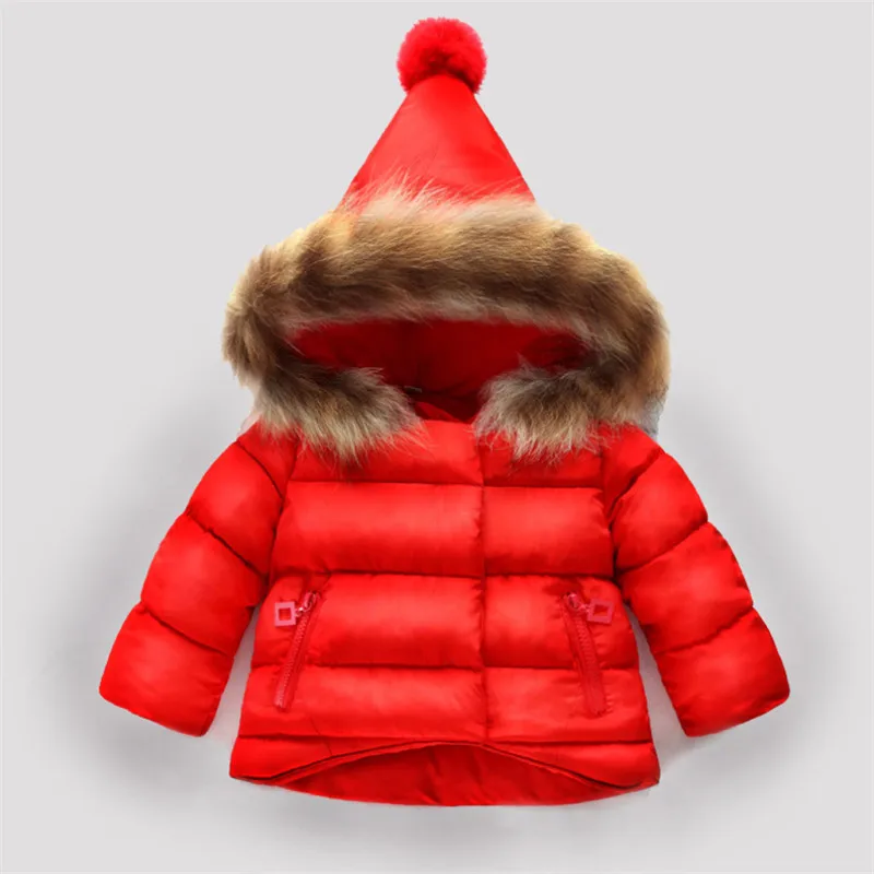 

Children Hooded Coat Baby Girls Boys Winter Coats Long Sleeve Girl's Warm Jacket Winter Outerwear Solid Fleece Kids Down Jacket