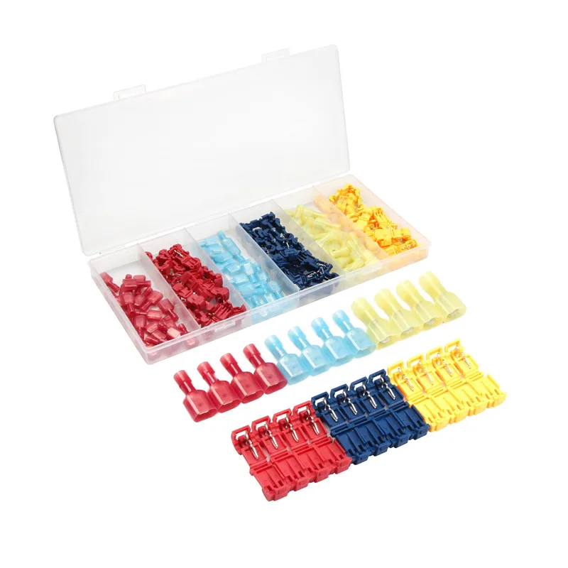 

120PCS Insulated Male Quick Disconnect Terminals set T Tap Quick Electrical Wire Connectors Splice Taps