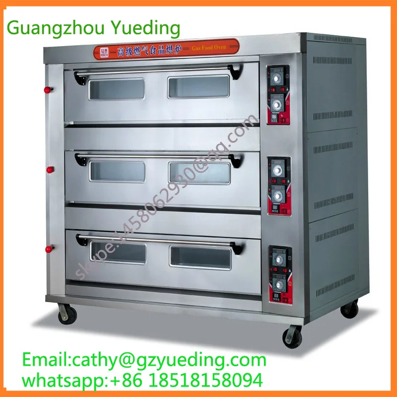 

Commercial equipment 3 layer 9 tray gas bread oven / bakery machines