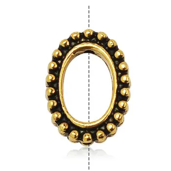 

High Quality Oval Granulated Bead Frames, 20pcsper Pack Gold Plating Jewelry Components