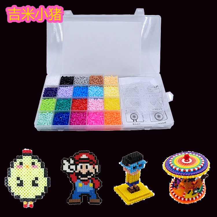 

11000pcs 2.6mm Hama Beads Toys for Children Puzzle Pegboards Box Girls Gifts Kids Toy Set Patterns Template Girl 3D Puzzle