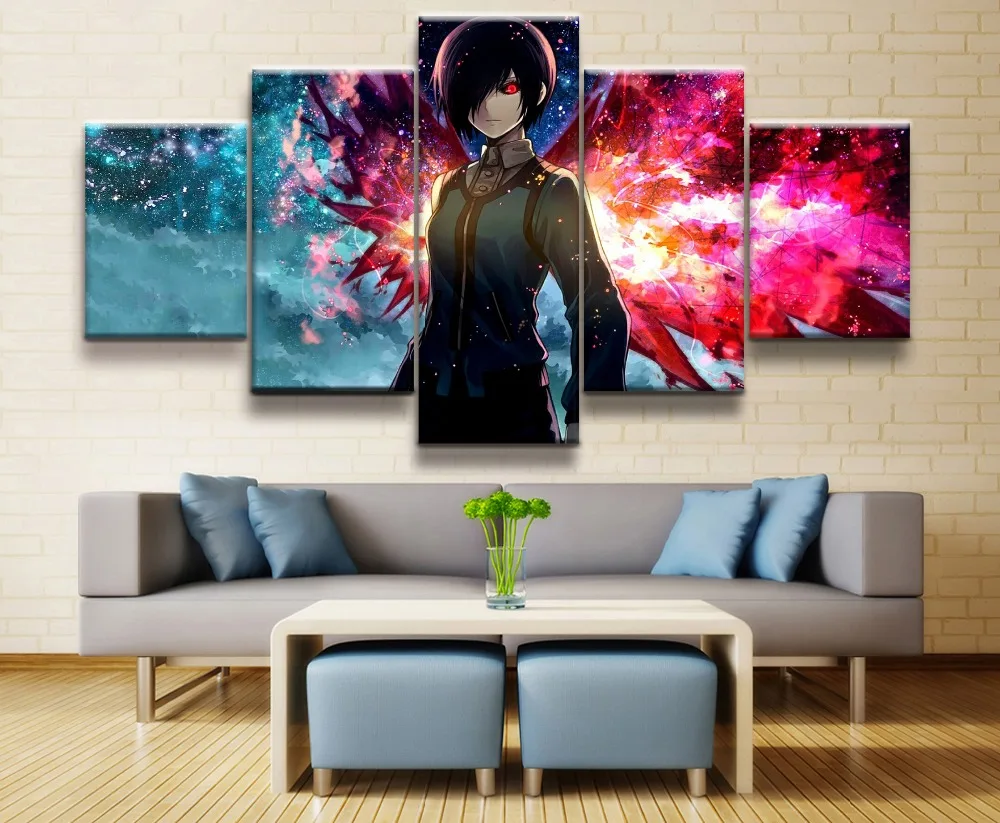 Beauty Tokyo Ghoul Аниме Картина в стиле аниме настенная живопись холст 5 шт. HD Печать для