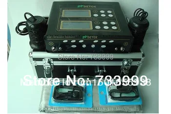 

Dual Ion cleanse detox foot spa machine for two people use at one time with FIR heating massage belt 4pcs/lot Wholesale
