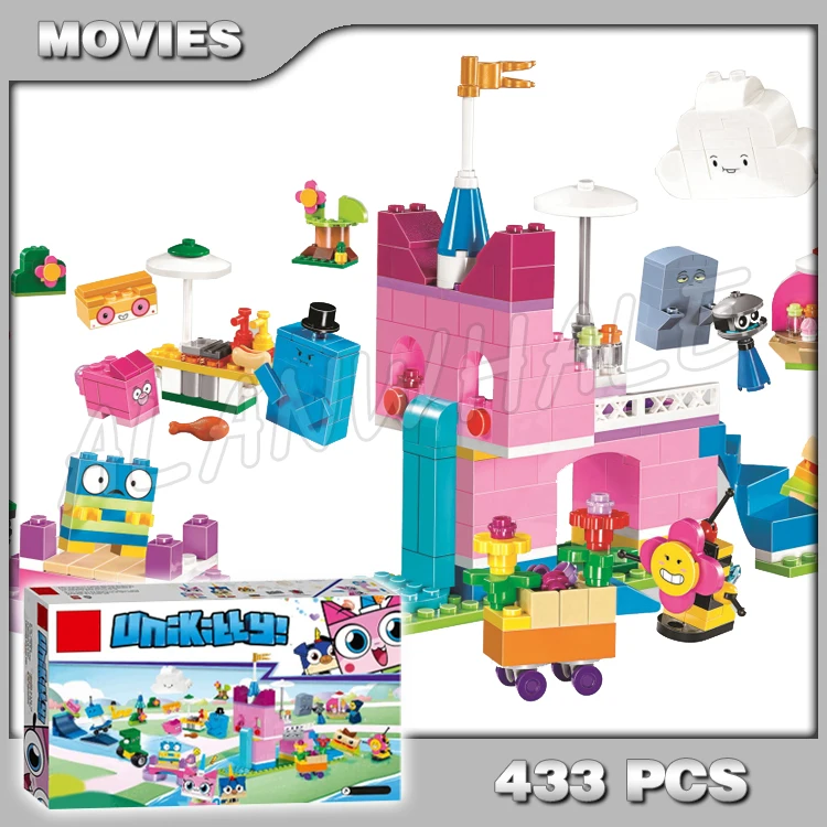 

433pcs Unikitty City World Castle Unikingdom Creative Brick Box Unicorn Cat 11019 Model Building Blocks Toy Compatible with Lego