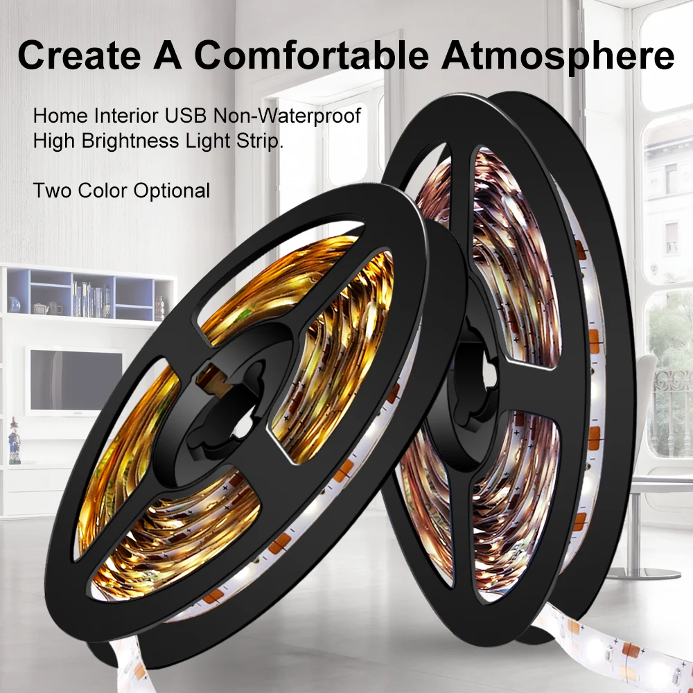 

5M 300Leds USB 5V Led Strip Light 2835 SMD Tira Led Lamp Bar Flexible Lighting Led Diode Ribbon Tape Light Home Decoration Lamp