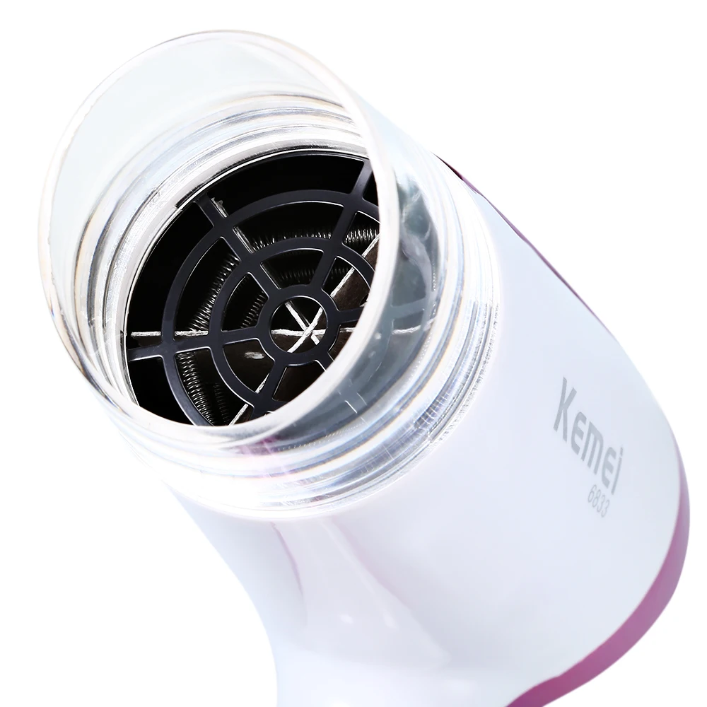 Kemei Профессиональный фен машина электрическая мини-складной компактный Ванная комната перегрева автоматической защиты волос феном