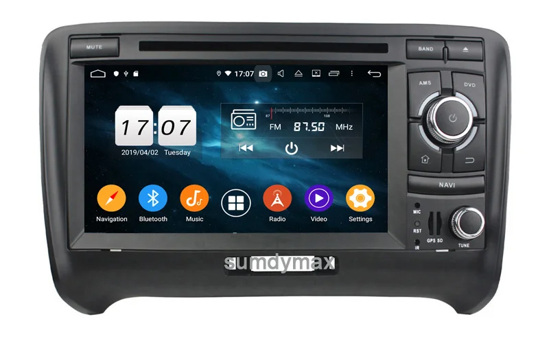 Perfect 7"android 9.0 car dvd player for audi TT MK2 8J 2006-2014 car audio gps navigation wifi autoradio head uint 1