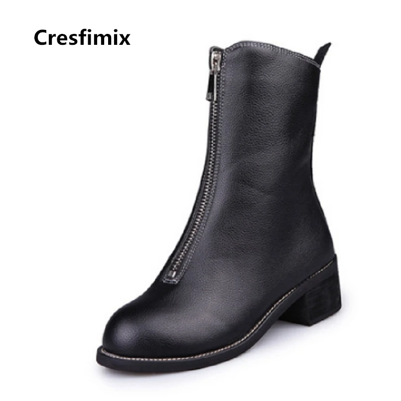 Cresfimix font b botas b font font b femininas b font women fashion comfortable front zipper