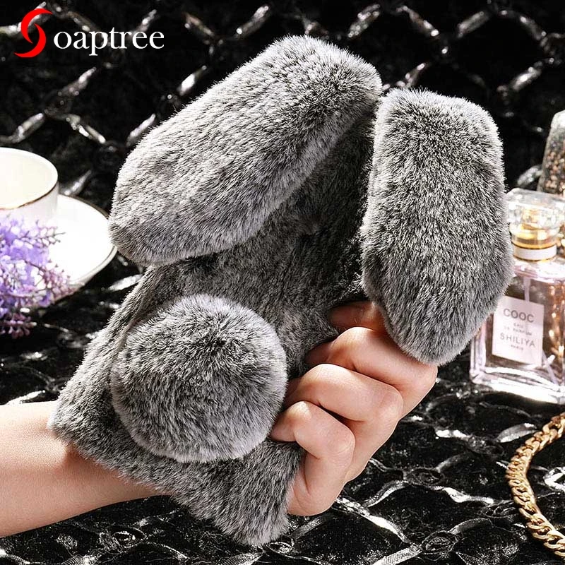 

Soaptree Rabbit Fluff Silicon Case For Asus ZenFone 6Z ZS630kl Case Cute Style Zenfone 4 Selfie ZD553KL Case Cover Shell Bag