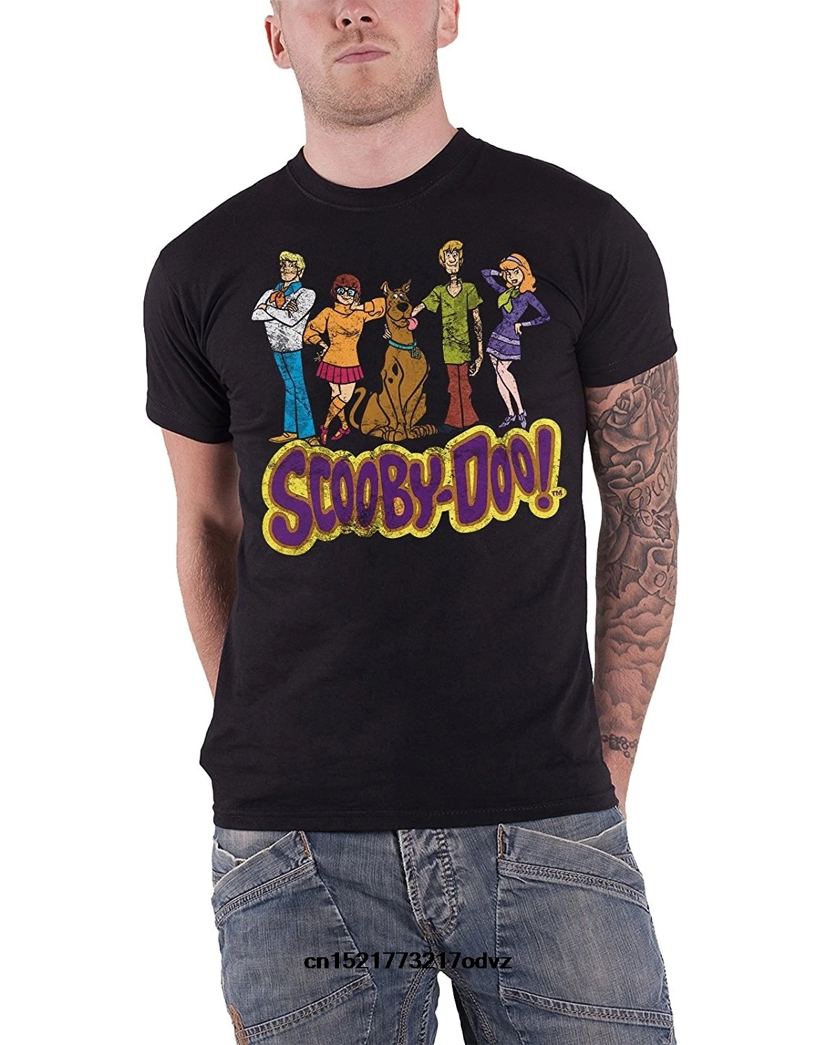 

Men T shirt Custom Personality Scooby Doo T Shirt Team Fred Velma Shaggy Daphne Logo Short Sleeve Summer Fashion women