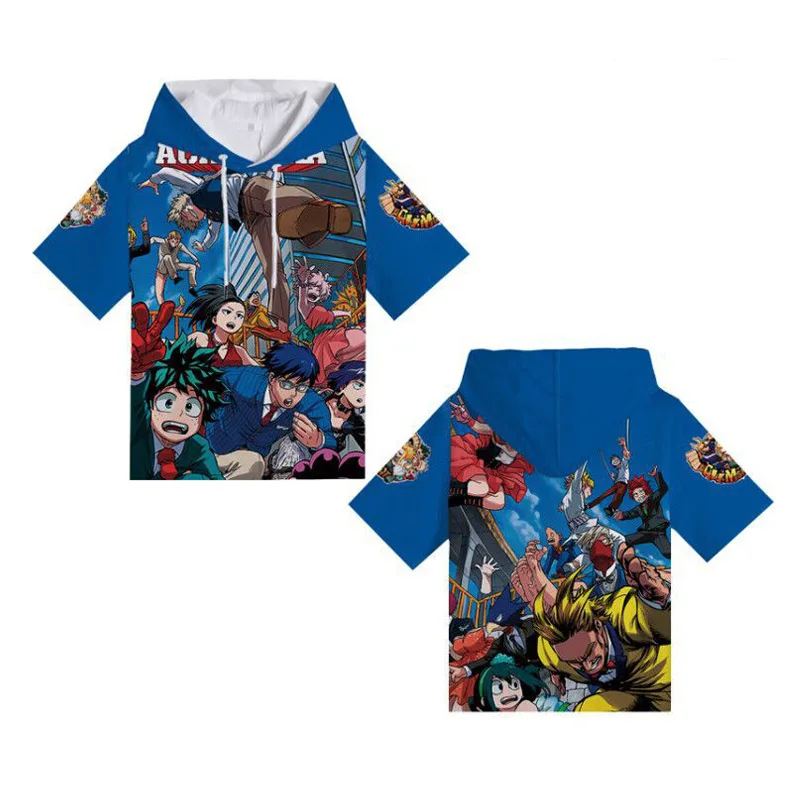 Cosroad Boku No My Hero Academia Cosplay Hoodie Todoroki Shoto Midoriya Izuku Costumes Men Women Short Sleeve Summer T-shirts 1 (12)