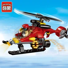 Enlighten строительный блок полицейский город вертолет 1 фигурки 100 шт MOC развивающие Кирпичи Игрушка мальчик подарок-без коробки
