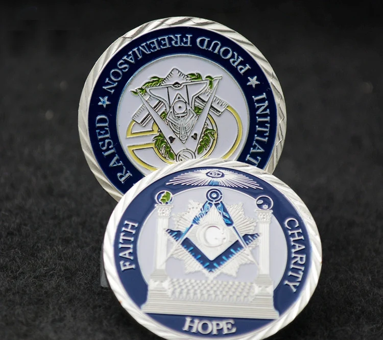 Вера, милостью и надеждой посеребренные масонские медали монеты, Freemasonry коллекционные монеты горд масоны монеты