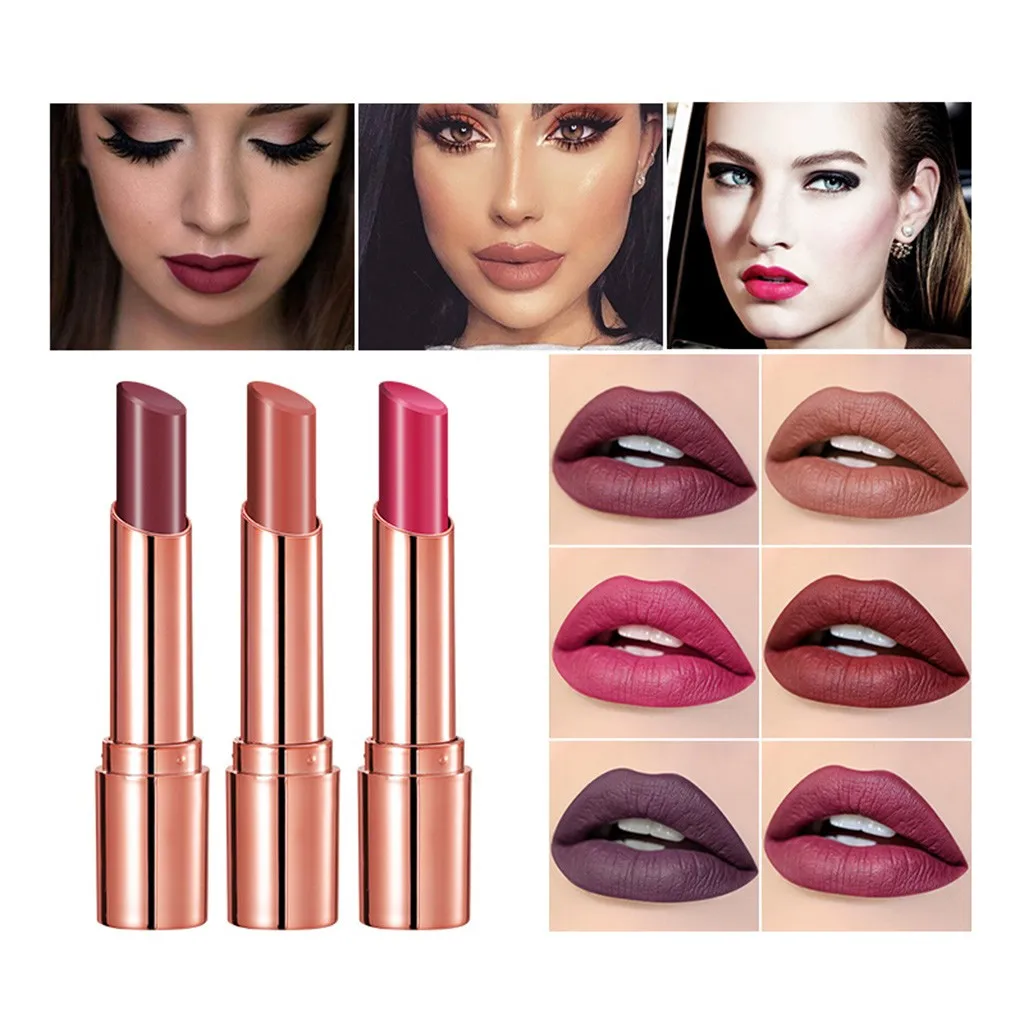 

Matte Metallic Lipstick For Long Lasting Moisturizing Not Easy To Discolor Lipstick 15 colors lippenstift langhoudend wholesale