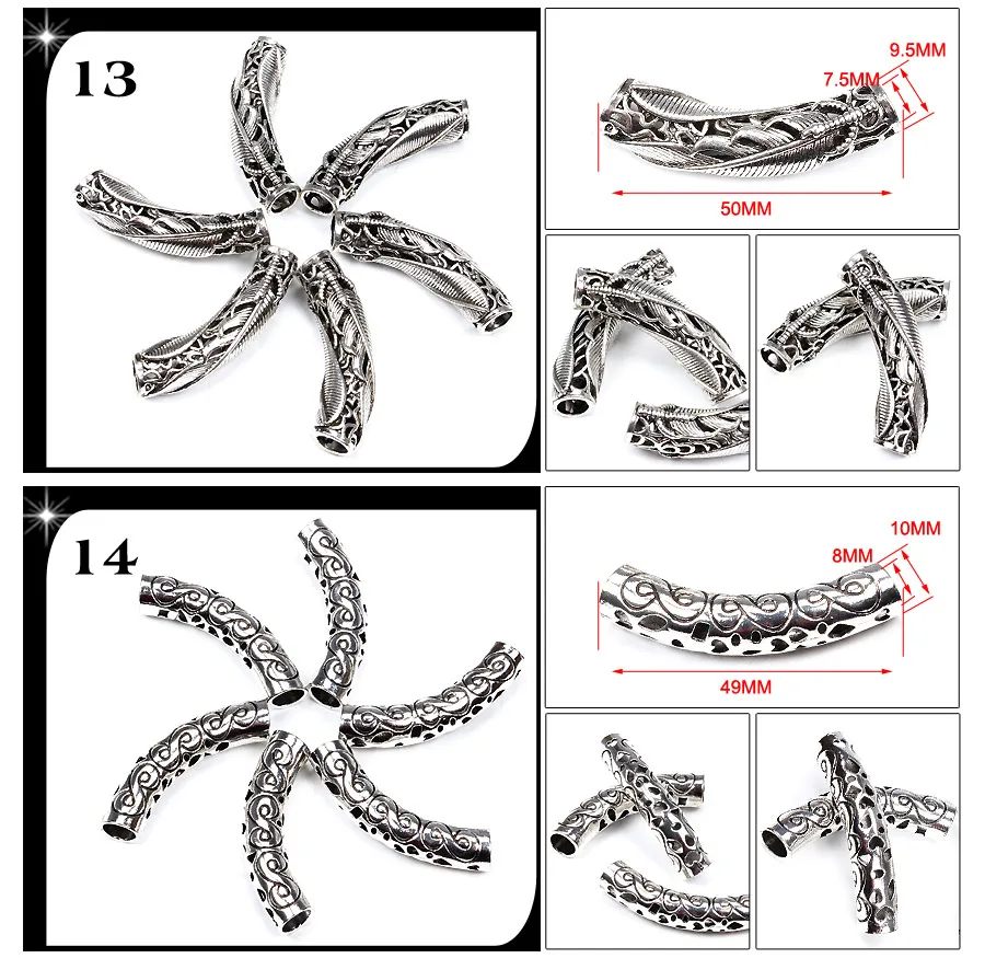 Norse Vikings Runes Hair Beard Beads for Bracelets Pendant Necklace DIY,Braiding Beads for hair Braids Antique Silver Beard