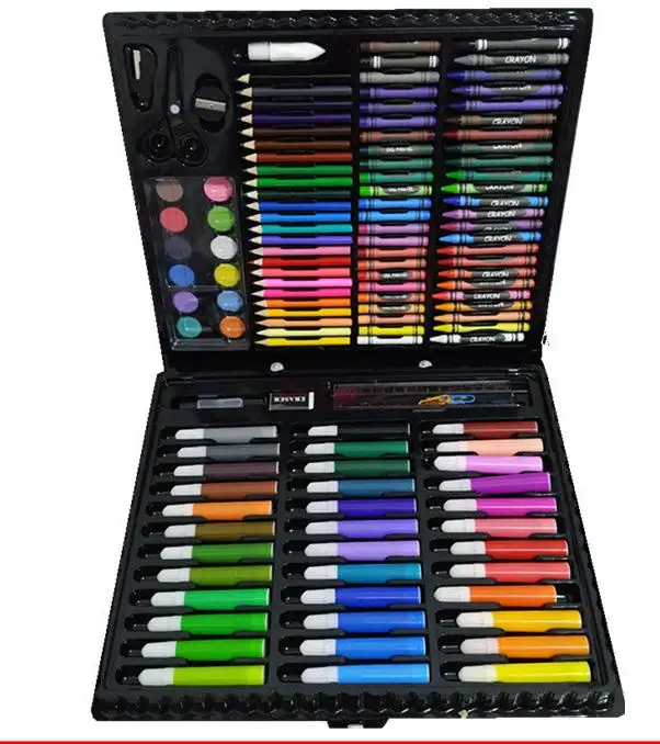 

150 brush set pcs gift box watercolor pen crayon school supplies school gift children art stationery