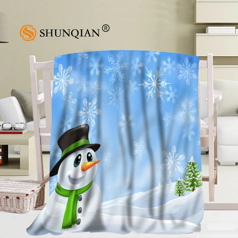 

Custom big size Christmas Snowman Blankets for beds Falafel warm winter sleeping sofa blanket 56x80inch 50X60inch 40X50inch