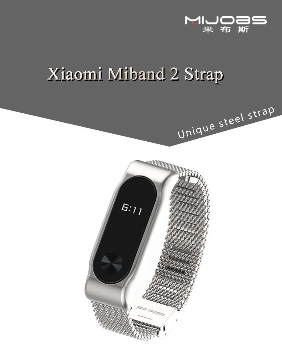 Mi jobs mi Band 2 ремешок металлический браслет Смарт-браслет аксессуары для Xiaomi mi ремешок 2 ремешок браслет из нержавеющей стали mi Band 2 ремешок