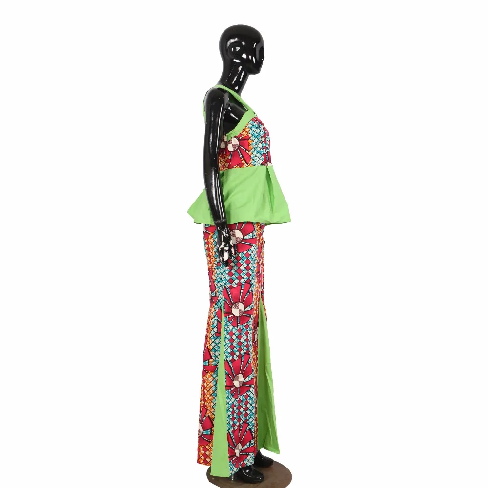 Летняя африканская юбка набор для Женщин Дашики топ с открытой спиной и юбка африканская одежда Базен уникальный стиль Женская юбка набор WY398