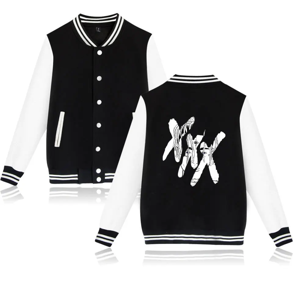 

Xxxtentacion Hoodies Jacket Hip Hop Collage Style Long Sleeve Baseball Jackets Men streetwear Bomber Sweatshirts Xxxtentacion