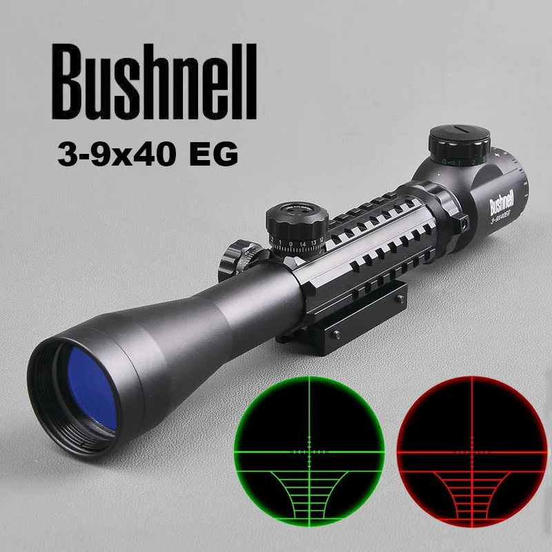 

BUSHNELL 3-9x40 Tacical Optic Scope Red Green Rangefinder Illuminated Mil Dot Sight Hunting Riflescope Airsoft Air Guns