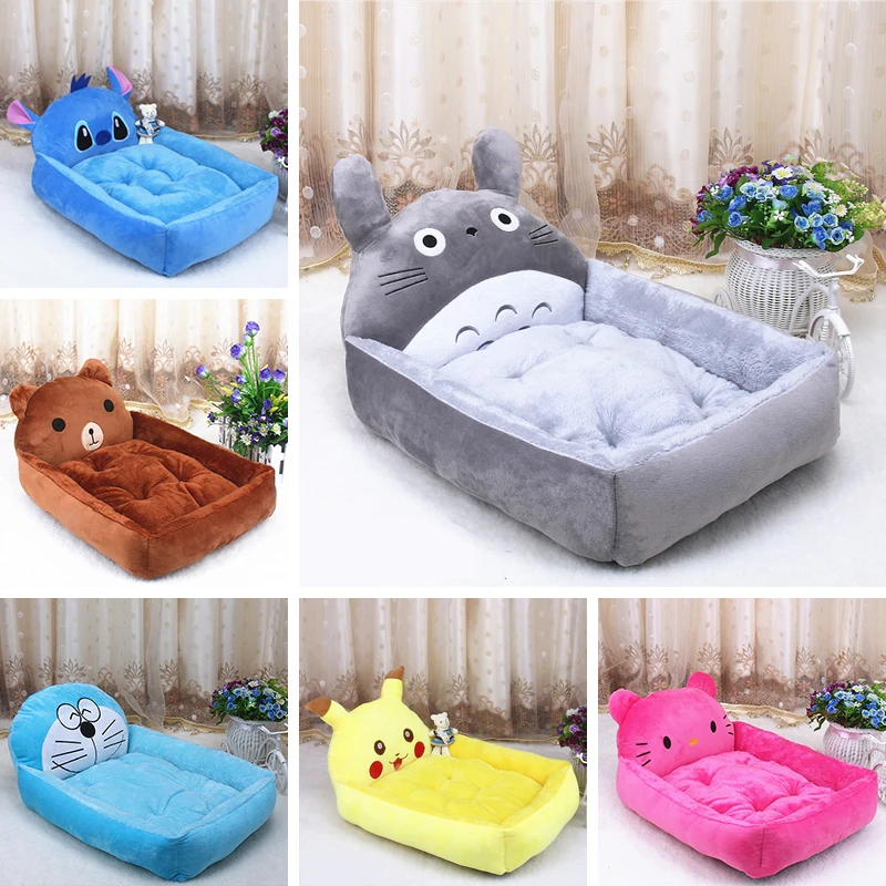 

Cute Totoro Stitch Pikachu Pet Dog Bed Mat Cute Animal Shaped Pet Blanket Sofa Removable Warm Kennel Cat House Nest Home QF01