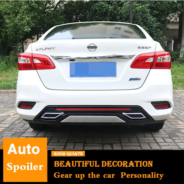 Для Nissan Sentra SYLPHY /// диффузор защитные бамперы задний спойлер задний бампер ABS Материал корпусный набор задний для губ