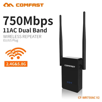 

COMFAST 750Mbps WIFI Extender Repeater 2.4G/5.8G Wireless Wi fi WI-FI repeater signal amplifier 11AC Roteador Router CF-WR750AC