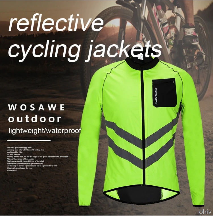 WOSAWE светоотражающий жилет мотоциклетная куртка высокая видимость куртка неоновая одежда мужская женская Светоотражающая куртка colete refletivo Roupa