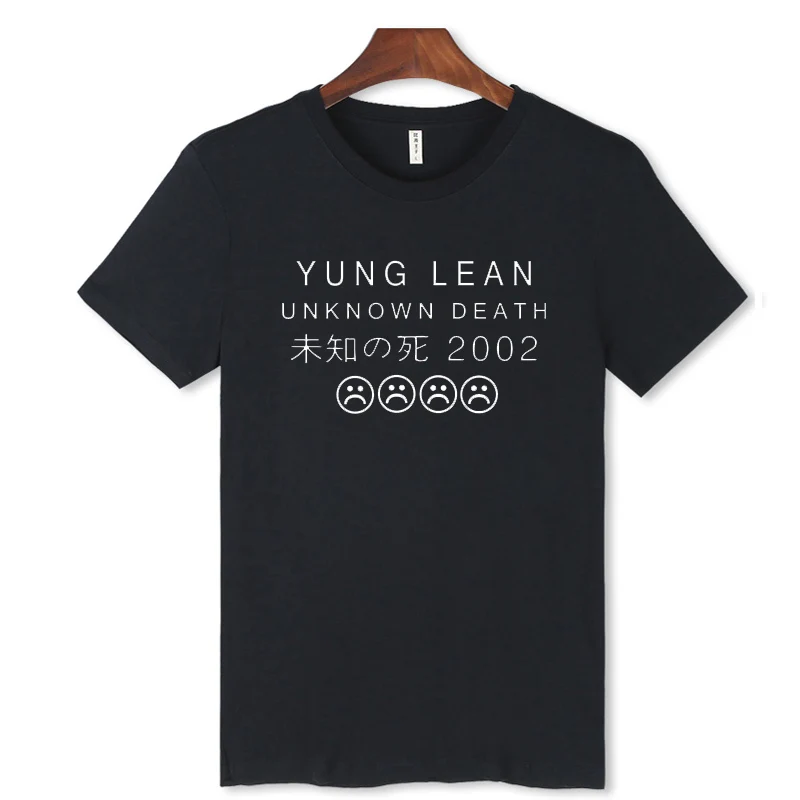 YUNG LEAN Fashion Cotton Short Tees Summer Slim T Shirt Men White Plus Size Men's Clothing Casual Tops Black And White In Street