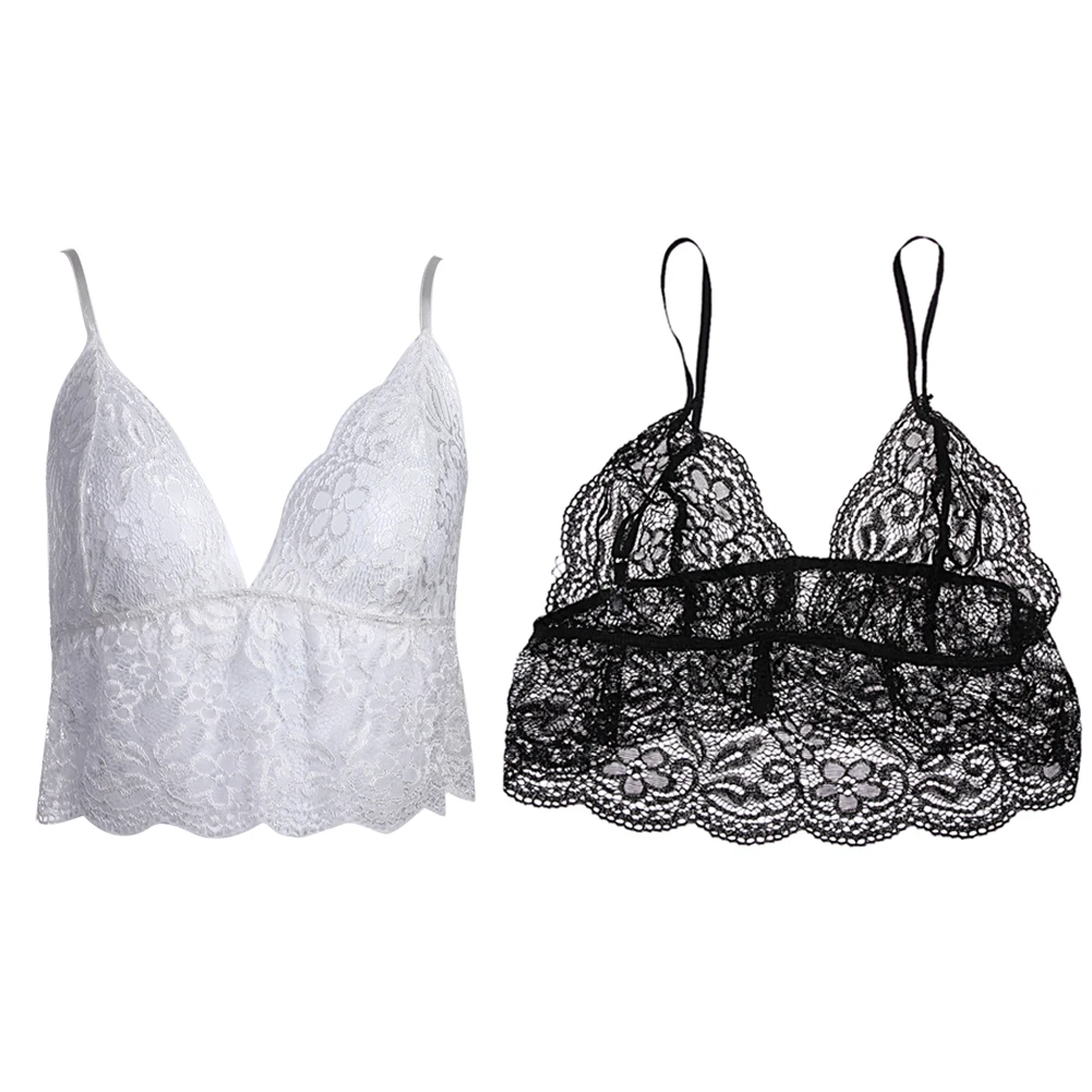 Lace Tank Top Sexy Lingerie Cropped Camisole Tank Top Deep V Neck