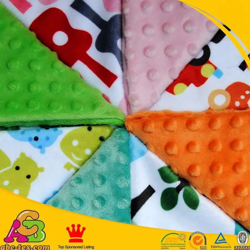 Buy 4pcs minky print fabric ,4pcs minky dot fabric