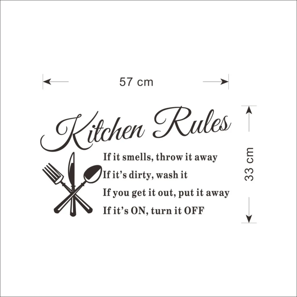 DIY Wall Stickers Kitchen Rules Decal Home Accessories Beautiful restaurant Decoration Kitchen Wall Stickers wall art