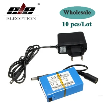 

ELEOPTION 10PC Portable DC-168 DC 12V 1800mAh Rechargeable Li-ion Battery for CCTV Camera wireless Camera Baby monitor With Plug