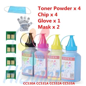 

hisaint For HP CC530A CC531A CC532A CC533A Toner Powder&Chip For Color LaserJet CP2025/CP2025n/CM2320nf/CM2320fxi Panic buying