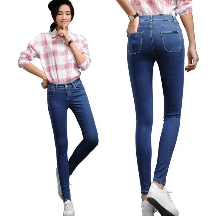 

HIgh quality New Style Jeans Women Pencil Pants High Waist Jeans Sexy Slim Elastic Skinny Pants Fit Lady Jeans Plus Size