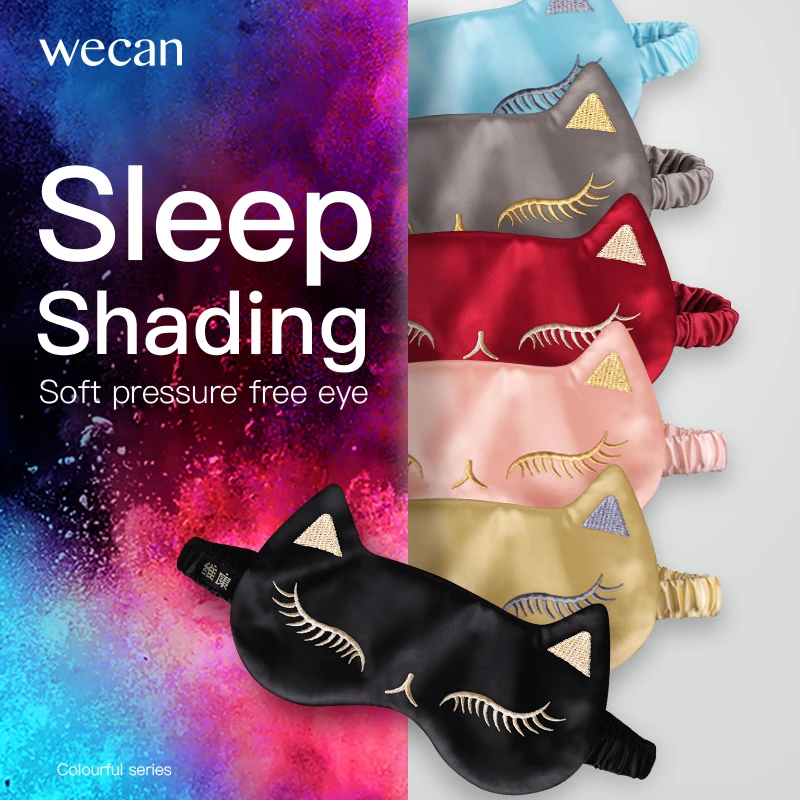 

Wecan Cat Sleep Mask Natural Sleeping Eye Mask Eyeshade Cover Shade Eye Patch Women Men Soft Portable Blindfold Travel Eyepatch