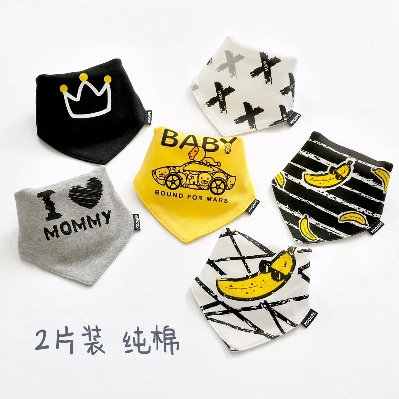 

2pc/lot Cartoon Brand Cotton Newborn Baby Boys and Girls Bibs Baby Towel Bandanas Scarf Children Cravat Infant Kids Scarf