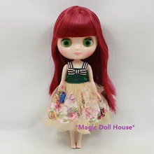 [MBL003] 8 дюймов middleblythe Кукла# цвет красного вина прямые волосы middleblythe кукла подходит Make up Кукла