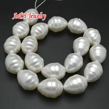 4 Strands Shell blanco tallado forma de caracol forma de gota de agua de los granos flojos Strand para perlas de joyería que hace