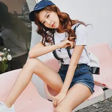 Dabuwawa летние джинсовые шорты с ремнем для женщин и девочек Новые Модные Винтажные классические джинсовые шорты с металлической пряжкой D18BRT006