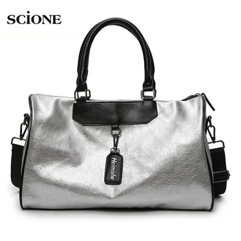 

Women Silver Fitness Gym Bag Traveling Bags Glitter Sac De Sport For Men Training Travel Tas Sports Outdoor Gymtas Sporttas xa32