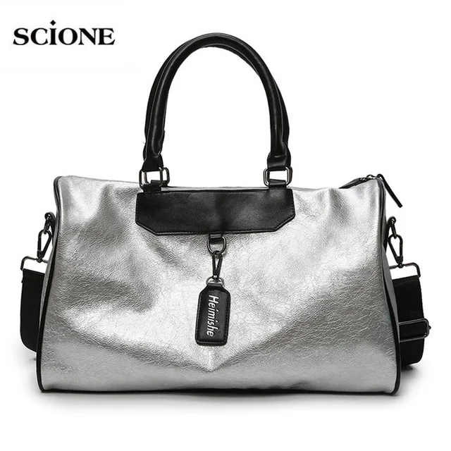 US $19.94 Women Silver Fitness Gym Bag Traveling Bags Glitter Sac De Sport For Men Training Travel Tas Sports