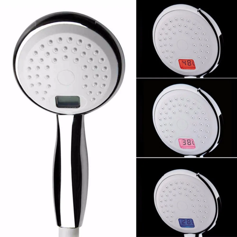 

LCD temperature control shower- Number display showerhead - 3 color changing handheld nozzle- Faucet Nozzle Bathroom
